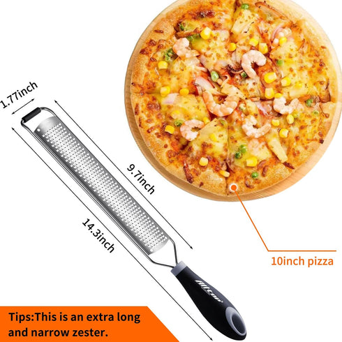 ALLTOP Lemon Zester, Hand-held Stainless Steel Food Grater,Pro Kitchen Tool for Cheese Parmesan Vegetable Ginger Garlic Nutmeg Citrus Lime Orange ...