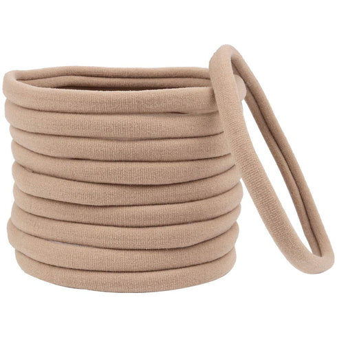 XIMA 40 Pack Nylon Headband,Newborn DIY Headband Soft Elastic Hairbands for Baby Girls Infant Toddlers Kids(Tan-40pcs)...