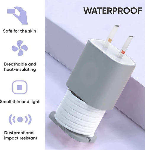 365Home 2 in 1 Silicone Charger Protector with Cord Wrap, Iphone Silicone Power Adapter Case, Snapback Charger Winder, Compatible with 18W/20W Cha...