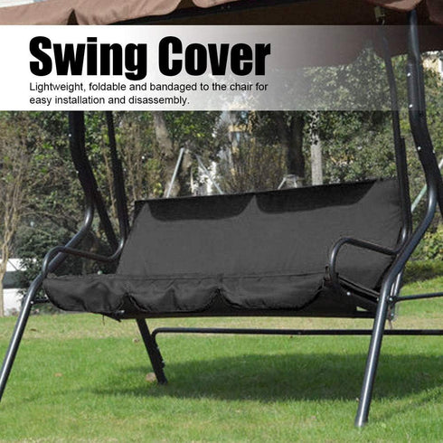 3 Seats Swing Chair Hammock Seat Cushion Cover, 59.1x19.7x3.9 inch Garden Courtyard Outdoor Waterproof Polyester Taffeta Swing Seat Cover (Black)...