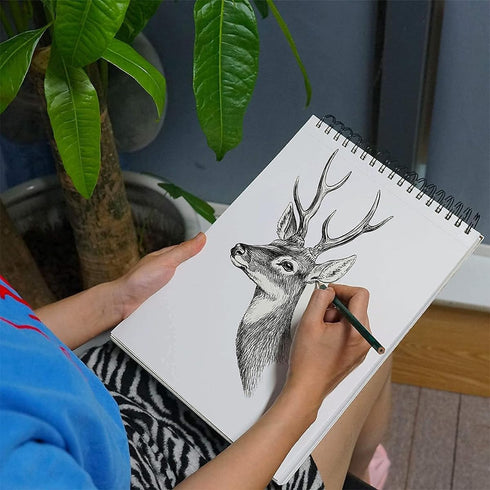 RGBMIX 9"x12" Sketch Book, 1 Pack 100 Sheets Spiral Bound Art Sketchbook, Premium Sketch Paper, Acid Free (68lb/100gsm) Art Sketchbook Artistic Dr...