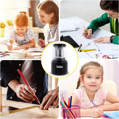 Electric Pencil Sharpener, Office Personal Super Sharp, Powerful Stall-Free Motor, 10yr Warranty, (Black)...