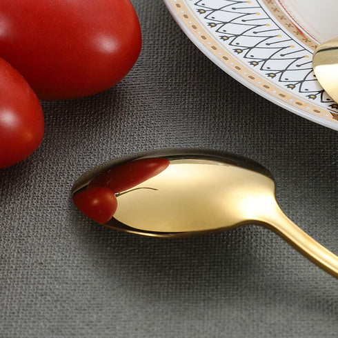 6 Pcs Coffee Spoons Stainless Steel Tea Spoons Round Dessert Spoons Long Handle Spoons for Hot Chocolate Ice Tea Latte Dessert Espresso Golden...