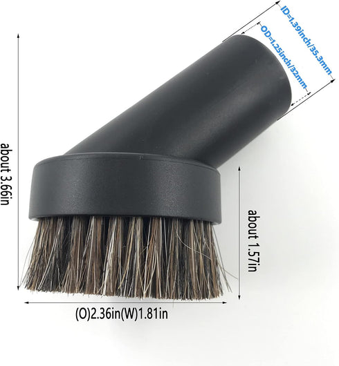 SCStyle 1.25 Inch Round Soft Mixed Horse Hair Vacuum Cleaner Dust Brush.1.25" Vacuum Attachment Replacement,Please Check Our Brush Size Picture an...