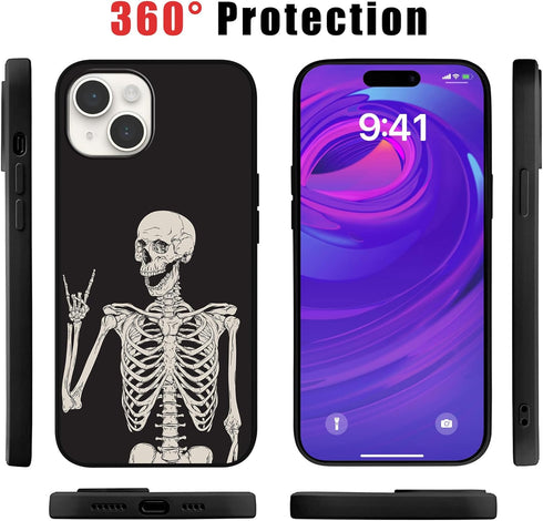for iPhone 15 Plus Case Human Skeleton Posing Isolated Phone Case for Women Girls Slim Soft ShockProof Protective Cover Case for iPhone 15 Plus 6....