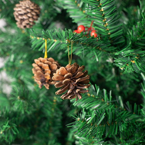 Whaline 25 Pcs 1.6-2.4 Inches Christmas Pine Cones Decoration with String, Natural Rustic Pinecones Bulk Ornaments for Crafting for Home Accent De...