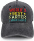 World's Best Farter I Mean Father Hats for Men Papa, Funny Adjustable Washed Cotton Embroidered Dad Baseball Cap...