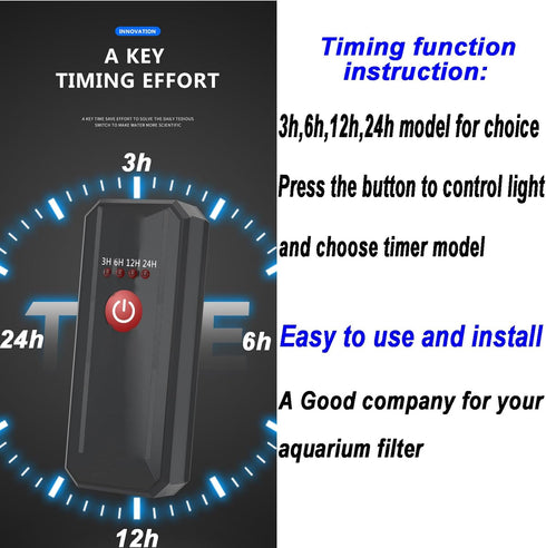 Mini 3W Timer Aquarium &UV-C Water Clean Light Aquarium Algae Clean Light Water Green Clean Fish Tank Water Clean Lamp for Sump Pond Filter Tank...