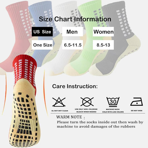 Anti Slip Athletic Grip Socks,Grip Soccer Socks with Grippers,Stretch Athletic Socks for Sports...
