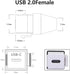 GELRHONR USB C Keystone Jack Cable, USB 3.1 Type C Male to Female Panel Mount Insert Adapter, 0.2M, White, Compatible with USB Type-C & Standard 2...