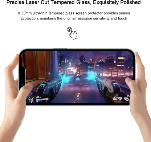 SIBEITU 3 Pack Screen Protector for iPhone 12 with 3 Pack Camera Lens Tempered Glass Protector, 6.1 Inch HD Clear Tempered Glass Film 9H Hardness ...