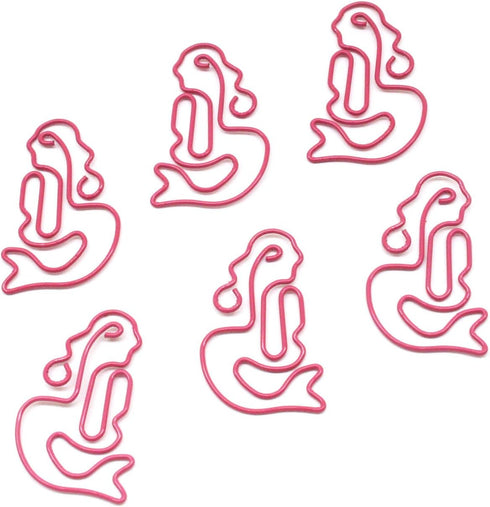 Mermaid Shaped Paper Clips Great for Paper Clip Collectors or Office Gift - Comes in Round Tin with Lid and Gift Box (100 Count Pink)...