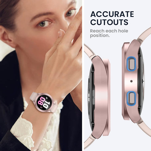 Tensea for Samsung Galaxy Watch 5 2022 & 4 2021 Waterproof Screen Protector Case 44mm Accessories, Protective Face Cover for 44 mm, Hard Bumper Bu...