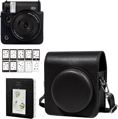 Protective Case for Fujifilm Instax Mini 99 Instant Camera, PU Leather Camera Case with 64 Pocket Mini Photo Album, Adjustable Strap, Photo Border...