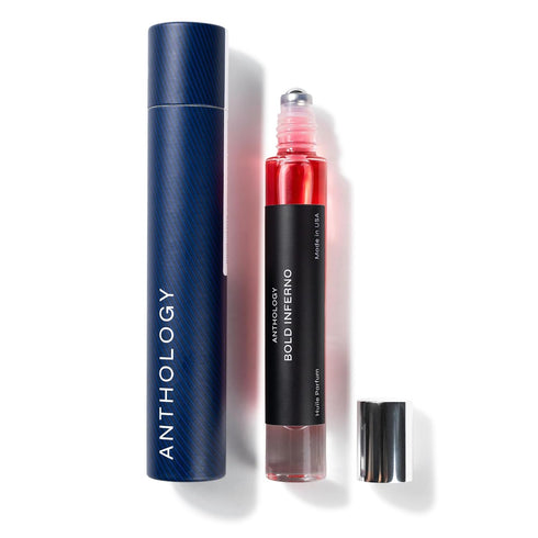 ANTHOLOGY Bold Inferno Roll on Perfume Oil 0.3 oz 9 ml | Grapefruit, Cranberry, Red Saffron, Cedarwood | Alcohol Free Rollerball, Travel Fragrance...