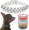 Spiked Dog Collar White Soft Pu Leather Funny Mushrooms Rivet Spike Studded Puppy Collar Adjustable Outdoor Pet Dog Collar for Small Medium Large ...