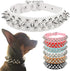 Spiked Dog Collar White Soft Pu Leather Funny Mushrooms Rivet Spike Studded Puppy Collar Adjustable Outdoor Pet Dog Collar for Small Medium Large ...