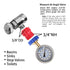 MEASUREMAN 2-1/2" Water Pressure Gauge Kit 6 Parts Kit, Lead-Free Brass, 2-1/2" dial, 0-200 Psi?Glycerin Filled,3/4" Hose Thread, Plus 5 Adapters...