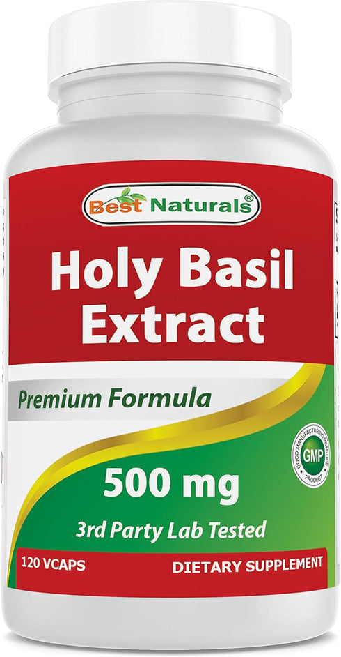 Best Naturals Holy Basil Stress Management 500 mg 120 Veggie Capsules...