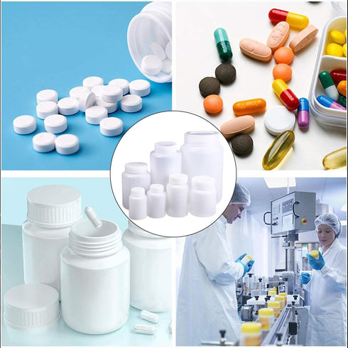Bettomshin 5Pcs 500ml PE Plastic(Food Grade) Bottles, Wide Mouth Lab Reagent Bottle, Liquid/Solid Sample Seal Sample Storage Container with Gradua...