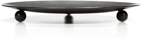 Hosley Set of 6 Black Iron Pillar Plates 7 Inch Diameter Ideal or Use for Weddings Candle Gardens Spa and Aromatherapy Incense Cones or Just As a ...