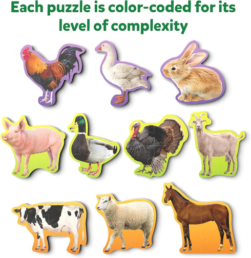 Skillmatics Step by Step Puzzle - 40 Piece Farm Animal Jigsaw & Toddler Puzzles, Educational Montessori Toy for Boys & Girls, Gifts for Kids Ages ...