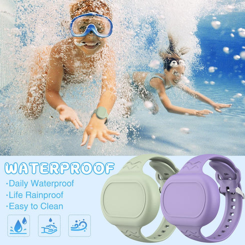 2 Pack Smart Tag 2 Bracelet Waterproof, Full Cover Silicone Wristband Compatible with Samsung Galaxy SmartTag2, SmartTag 2 Watch Band Hidden Holde...
