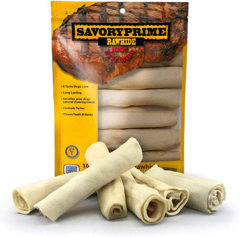 Savory Prime 990 White Supreme Retriever Roll Dog Treats, 6 Pack...