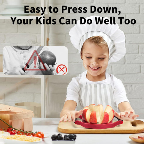 Newness 5.12 Inch Extra Large Apple Slicer, Heavy Duty Apple Cutter 8 Slices, Durable Apple Corer, Stainless Steel Apple Slicer and Corer - for Ap...