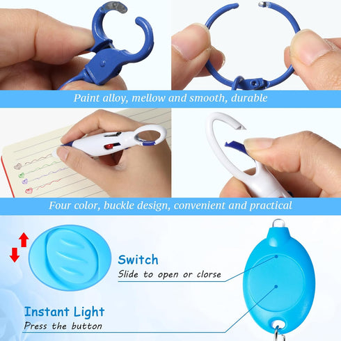 30 Pieces Badge Reel Pen Retractable Shuttle Pens Clip with Mini Highlighter Nurse Pens Neon Marker Pen LED Keychain Flashlight Key Ring Nursing K...