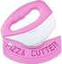 Premium Pizza Cutter Food Chopper-Super Sharp Blade Stainless Steel Pizza Cutter Rocker Slicer with Protective Sheath Multi Function Pizza Knife K...