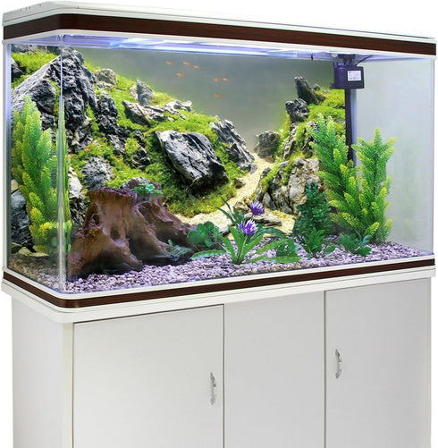 AWERT 36x24 inches Stone Fish Tank Background Aquatic Plant River Bed & Lake Aquarium Background Seaweed Aquarium Vinyl Background...