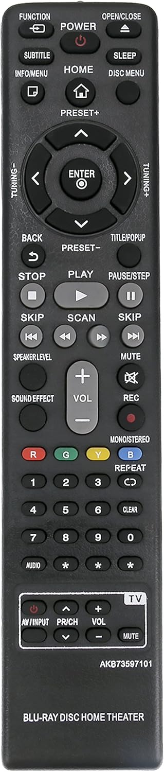 New AKB73597101 Replace Remote fit for LG BH4120S S42S2-S S42S1-W BH4120 Blu-ray DVD Home Cinema System...