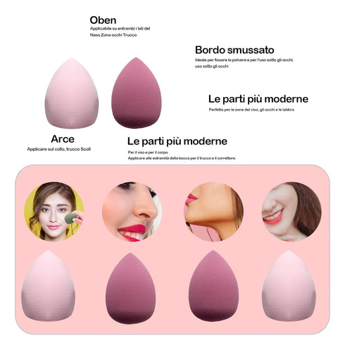 2 Pieces Foundation Brushes, 2 Pieces Set of Makeup Sponges Petal Shape Soft Touch Makeup Brushes Suitable for Cream or Mixed Liquid Cosmetics...