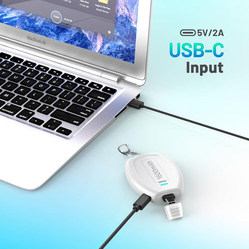 USB C Keychain Portable Charger Power Bank Compatible with iPhone 15/15 Plus/15 Pro/15 Pro Max, 1600mAh Mini Type-C Power Emergency Pod Ultra-Comp...