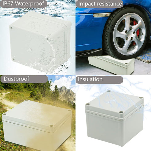 Zulkit Junction Box ABS Plastic Dustproof Waterproof IP67 Junction Boxes Universal Electrical Project Enclosure DIY Electronic Project Box Grey 4....