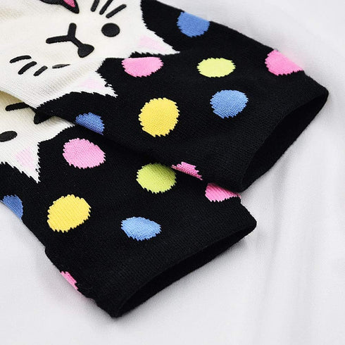 ZAKASA Womens Funny Toe Sock Cotton Five Finger Running Ankle Novelty Socks (Animal cat, US shoe 6-9)...