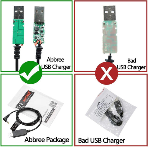 BaoFeng 2.5mm USB Charger Cable with Indicator Light UV-5R AR-152 UV-82 3800mAh Battery UV-S9/9S Two Way Radio (1)...