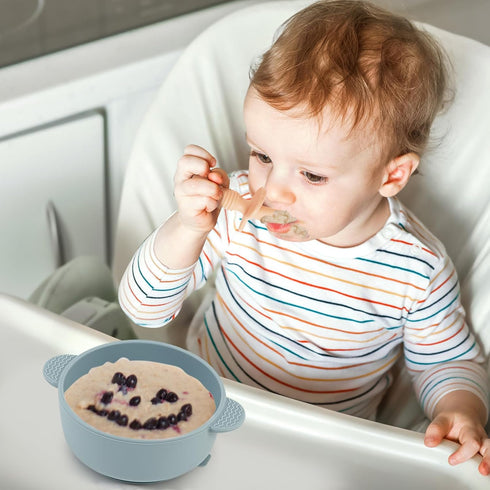 Baby Spoons and Forks Feeding Set, 6 Pack Silicone First Stage Self Feeding Toddler Utensils, BPA Free, Baby Led Weaning Supplies for Training Spo...