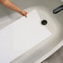 Peel and Stick Bathtub Mat - White Adhesive Vinyl Anti Slip with Drain Cut Out - Non Slip Shower Bath Mat - Extra Long Bathroom Accessory for Wet ...