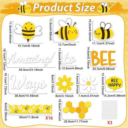 Ways to Bee Amazing Classroom Bulletin Board Decoration Inspirational Quotes Summer Bee Daisy Cutouts Bulletin Board Set for School Teacher Chalkb...
