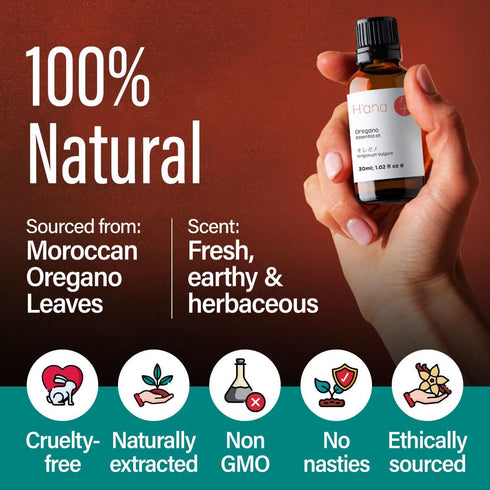 H’ana Oregano Essential Oil - 100% Pure and Natural Oil of Oregano for Skin, Nail, Diffuser, and Aromatherapy - with a Pungent, Herbaceous Scent (...