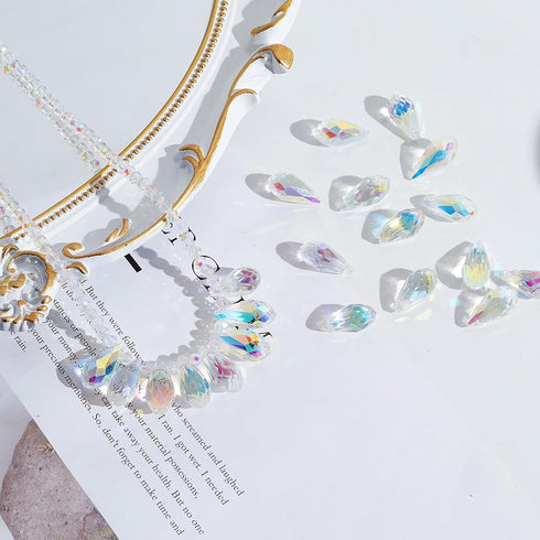 LONGWIN 36pcs AB Teardrop Crystal Beads 10x20mm Waterdrop Faceted Glass Beads for Jewelry Making, DIY Project, Earring, Necklaces, Bracelets...