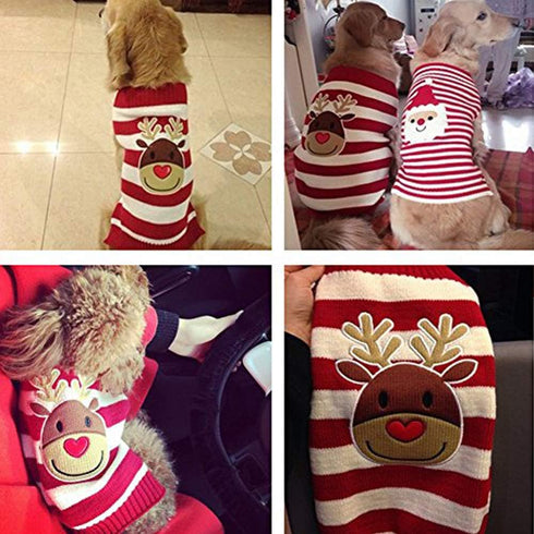 Cat Sweater Christmas Santa Claus Pet Cat Winter Knitwear Warm Clothes...