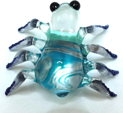 Spider Miniature Figurines Animals Hand Painted Blown Glass Art Collectible Gift Home Decorate (Black Blue)...