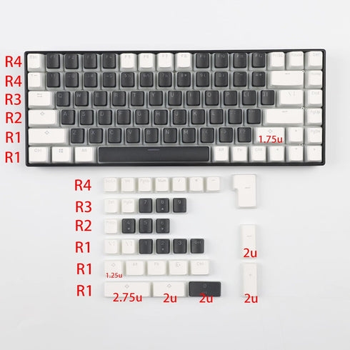 YMDK 117 PBT Double Shot Doubleshot Shine Through ANSI ISO OEM Profile Pudding Keycaps Key caps Sealed Legend for MX Mechanical Keyboard 61 68 87 ...