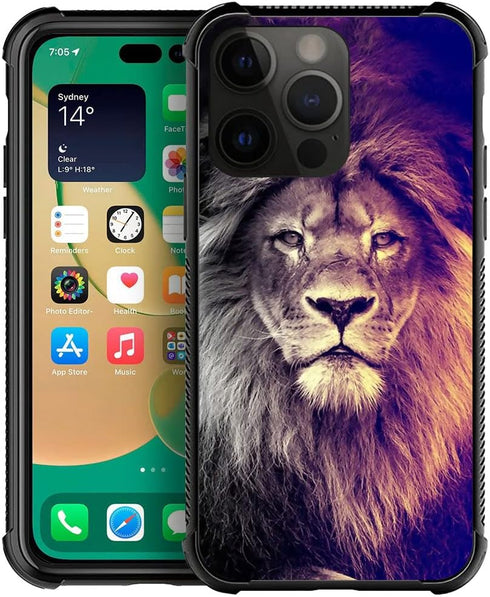 CARLOCA Case Compatible with iPhone 15 Pro Case,Lion Gaze Cases for iPhone 15 Pro Men Boys,Anti-Scratch Soft TPU Pattern Design Case for iPhone 15...