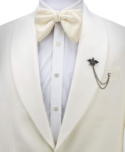 Lapel Pin for Men Bee with Hanging Chain Brooch Suit Stud, Shirt Studs Men's Accessories (Black)...