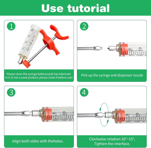 2 Pieces Goat Syringe with 4 Drench Nozzle Adjustable Dosage ,Reusable Drench Syringe for Sheep ,Dog,Goat,Pig, Cat Feeding Supplies(20ML)...