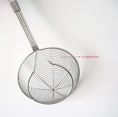 Spider Strainer,Stainless Steel Wire Food Strainer Skimmer With Bamboo Handle (M Size, 6.3 Inch)...